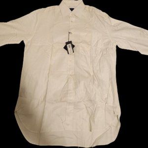 Enzone Italy Men's White Slim Fit Button-Up Shirt (Size 39)